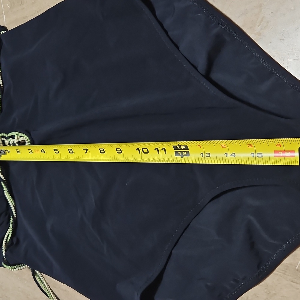 SHAN Black One-Piece Swimsuit with Green Accents Size 14 - Picture 8 of 12